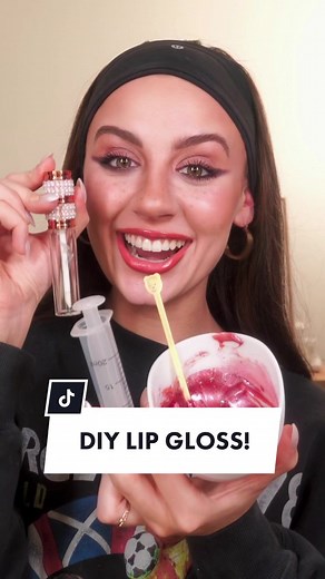 DIY Lip Gloss Tutorial with Light Pink and Cherry Red Colors