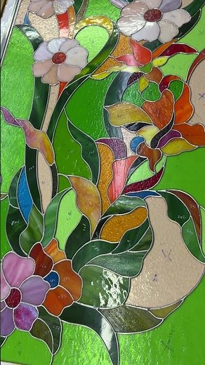 Handmade Process Flower Stained Glass Panel Making 🌸 #stainedglass #artprocess