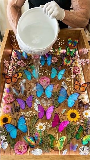 Building a 3D Metallic Butterfly Garden Table 🦋✨