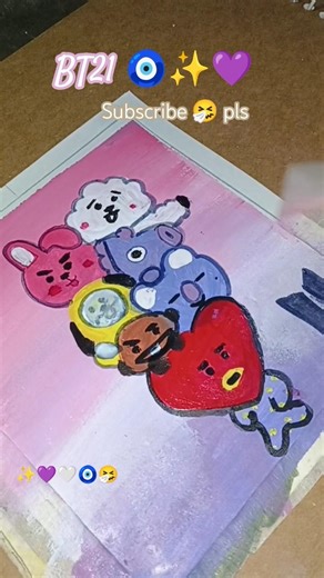 BT21 painting ✨💜|| Random old video 😙 #subscribe