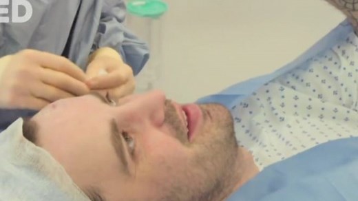 Stomach-churning moment man’s cyst explodes