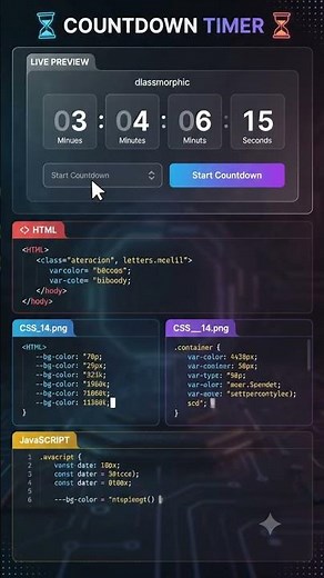Create an Animated Countdown Timer Using HTML CSS JavaScript 🔥