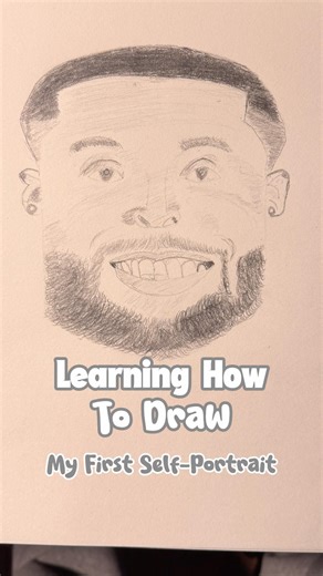 Learning How to Draw from Zero - My First Self-Portrait #learningtodraw #artjourney #selfportrait