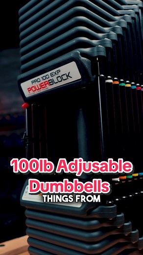 NEW 100 LB PowerBlock Pro EXP Adjustable Dumbbells… They’re bigger. They’re better. They’re ...square-er. #garagegymreviews #garagegym #homegym #homegymequipment #powerblock #powerblockdumbbells #adjustabledumbells #dumbbells #homegymsetup #gymequipment