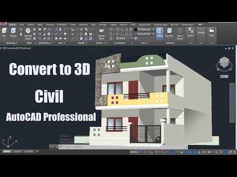 AutoCAD Professional converts 2D into 3D complete project | building designing Auto Cad
