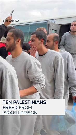 TRT World on Instagram: "Israel has released 10 Palestinians detained from Gaza under a ceasefire and prisoner exchange agreement reached with Hamas. The freed individuals were transferred by the International Committee of the Red Cross to Al-Aqsa Martyrs Hospital in Deir al Balah for medical examinations. Israel currently holds more than 9,300 Palestinian prisoners, including women and children, amid ongoing reports of torture, starvation, and medical neglect, according to human rights groups."