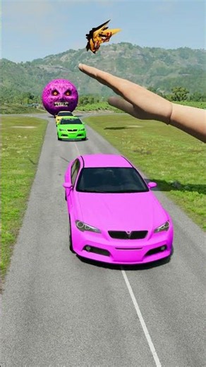 Big & Small Cars vs Giant Hand Slap - BeamNG.drive