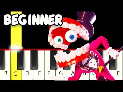 The Amazing Digital Circus Song TADC (by Rockit Music) Fast and Slow (Easy) Piano Tutorial Beginner