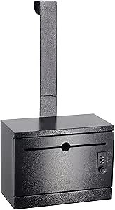 Over-the-Door Heavy Duty Steel Dropbox, Specimen Containers, Payment Key Cash Drop Off Box with Lock, Night Mail Drop Box, Height Adjustable & Removable Hinge for Wall Mount, Black