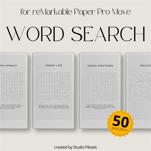 Word Search Puzzle Book for Remarkable Paper Pro Move: 100 Nature-themed Word Searches for Relaxation and Stress Relief - Etsy