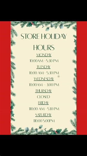 Holiday hours here at Sarah Grace Boutique | Sarah Grace Boutique