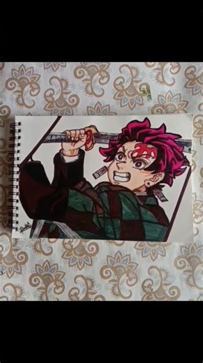 Tanjiro draw #art #demonslayer #shortvideo