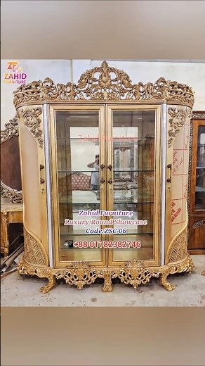 Luxury Round Showcase Ready For sell | Code:ZSC-06 | Size:7'*8' | #zahidfurniture #showcase