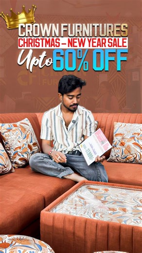 విందు ప్రపంచం 😋 on Instagram: "Crown Furnitures lo UPTO 60% OFF anta Mowa 🙌🏻🔥 Christmas & New year End Sale : Offers Here - L-Shape Sofa – ₹27,999 Bed Sofa – ₹38,999 Marble Dining Table – ₹31,999 Dining Table – ₹26,500 Large L-Shape Sofa + Center Table – ₹34,999 Sofa Set – ₹37,999 Sofa Combo – ₹37,999 Large Sofa Combo – just ₹47,999 🎁 Every purchase ki Surprise Gifts ₹50K bill → 15KM Free Delivery + Gifts ₹1L bill → 30KM Free Delivery + Gifts + FREE Bean Bag 📍 Location: Chandha nagar , Bes