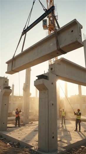 How a 20-Ton Precast Beam Connects to a Column (Why It Never Falls) #precast