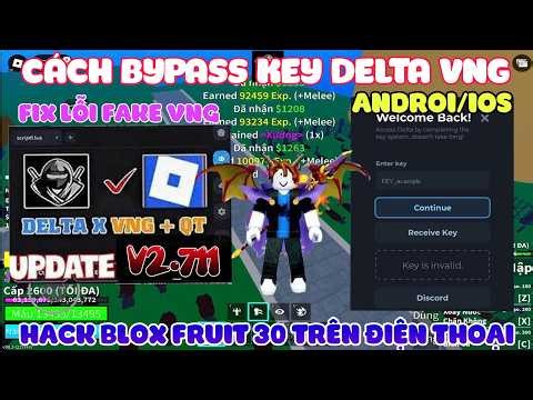 Cách Cài Và Bypass Key Delta X VNG ANDROI/IOS V2.711 Fix Lỗi Fake VNG - hack blox fruit 30 trên DT