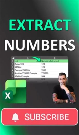Excel Shorts - Extract and Separate Numbers from Text | Easy Method