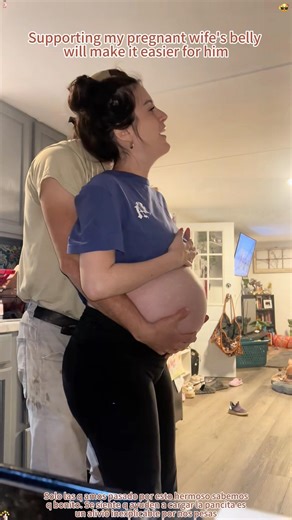 Holding up my pregnant wife’s belly #funny #happy #couple #love #sweet