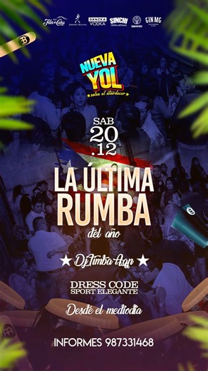 NUEVA YOL on Instagram: "Este sábado 20 de diciembre nos vemos para nuestra última fecha, así es cerramos nuestro 2025 con salsa de principio a fin, si deseas asistir escríbenos por interno 🎺🎉 #nuevayol #salsa #salsaalatardecer #música #arequipa"