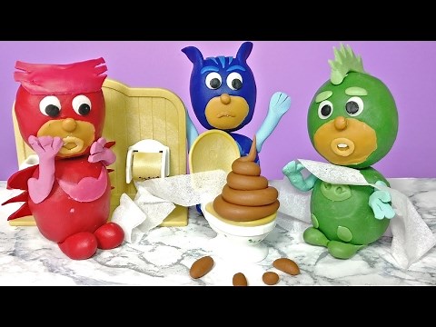 PJ Masks Play-Doh Toilet Training Gekko Potty Spice Challenge Episode Compilation English
