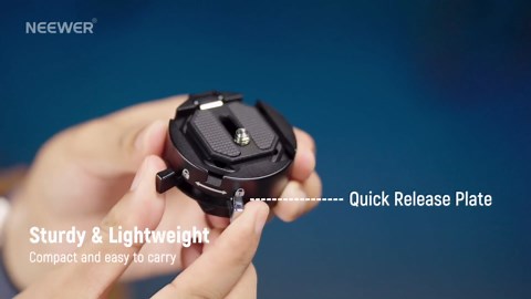 NEEWER GM34 Camera Quick Release Plate Kit, Quick Switch Auto Lock Square QR Mount Plate with Arca Type Clamp Base, Compatible with Arca Swiss, Camera Clip, Max Load 11lb/5kg