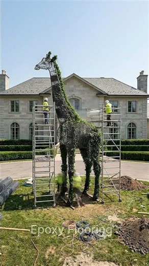 We Built a Giant Giraffe Out of Plants! 🤯🌿 #ai