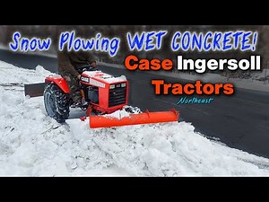 Snow Plowing "WET CONCRETE" Case Ingersoll 448 With 54" Dozer blade & Back Blade