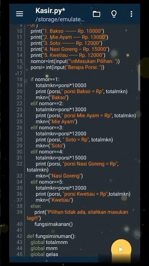 Python - Membuat Program Kasir Sederhana MUDAH #coding #pemrograman #python #shorts #youtubeshorts