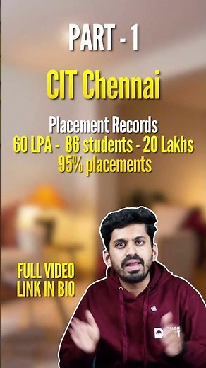 CIT CHENNAI REVIEW🔥60 LPA PLACEMENTS 😱 190+ CUT OFF | REAL TRUTH ⚠️ #tnea2026 #placementreality