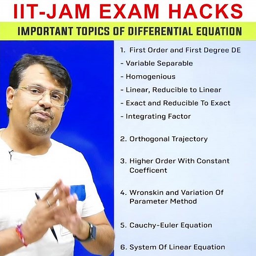 IIT JAM 2022 | Differential Equation (10 Marks) - Important Topics | Exam Hacks By GP Sir #shorts
