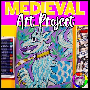 Art History Art Project Medieval Tapestry Art Lesson Middle Ages Oil Pastel Art