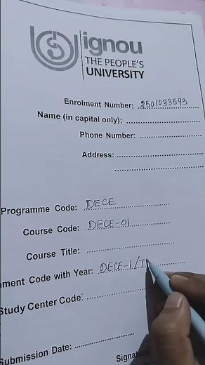 IGNOU Front page 📄..DECE Course..#ignou