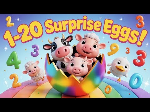 Surprise Eggs With Farm Animals 1-20 Learning Video For Kids | Fun Learning For Toddlers