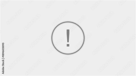 Round exclamation sign icon animation. Error alert with red exclamation mark in circle.