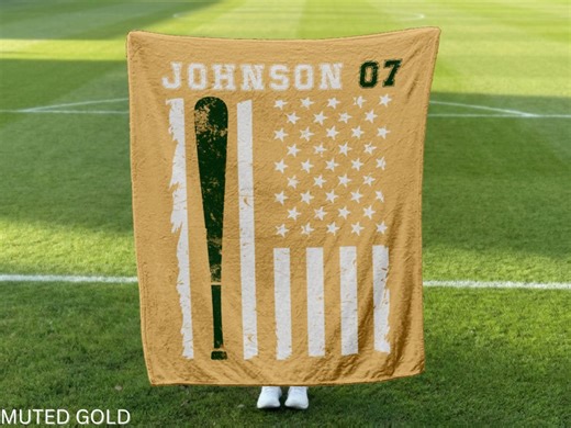 Personalized baseball blanket, custom name & number gift for baseball player, sports mom dad gift, baseball coach gift