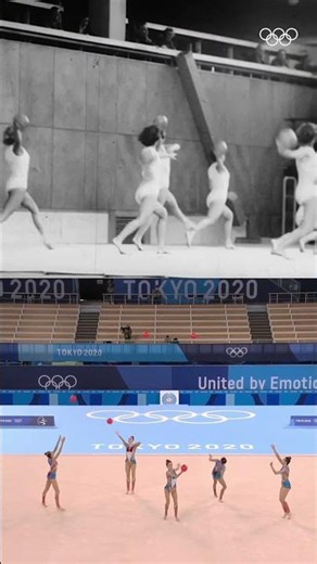 Watching the ball routine transform over time 🤩 #Olympics