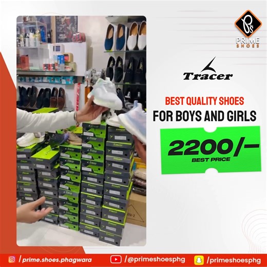 1K views · 28 reactions | Your quest for the perfect shoes ends here! Brand Tracer brings you the best in quality footwear for boys and girls!!! Don't miss out – order your pair for just 2200/- Call now:  +91 99882-06681  Location: GAUSHALLA ROAD, PHAGWARA #PrimeShoes #Shoes #DailyWears #DailyStyle #Stylish #GoodQuality #ShoesLovers #Trendy #TrendsettingFashion #QualityShoes #ShopNow #Tracer | Prime shoes | Facebook