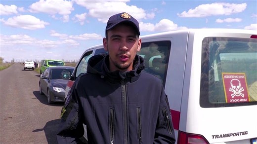 Ukrainian farmer Oleksandr Kryvtsov is using a remote-controlled tractor, made with protective panels stripped from damaged Russian military vehicles, to remove mines left in his fields after Moscow's invasion https://reut.rs/44dSwia | Reuters