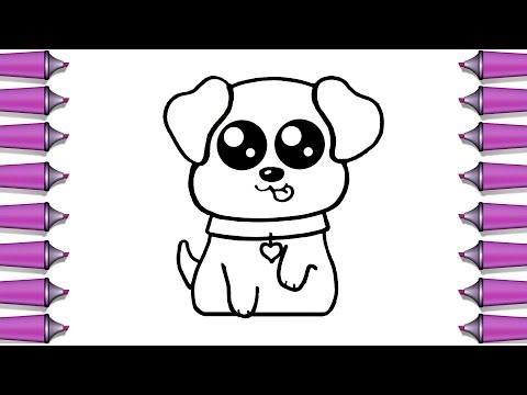 How to draw a cute dog step by step