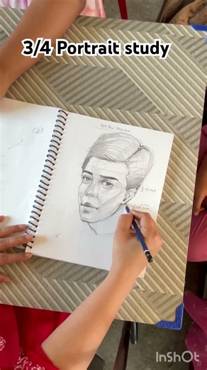 How to draw and shade 3/4 profile of face #3d #portriat #drawing #sketch #sketchart #artwork
