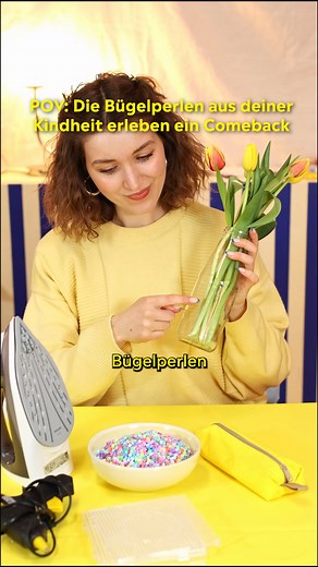 Bügelperlen Vase selber machen – einfache DIY Frühlingsdeko