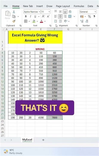 Excel Formula Giving Wrong Answer? 😱 Fix This | Why Excel Formula Is Not Working Properly ❌ #excel
