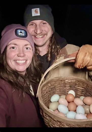 Late Night Egg Collecting at Laux Family Farm