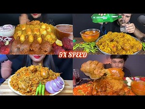 ASMR: Eating Spicy and Delicious chicken biryani eating challenge 😍😋with chicken extra gravy Mukbang