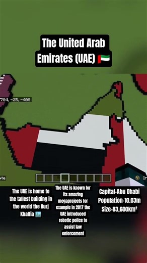 The UAE 🇦🇪 #uae #burjkhalifa #middleeast #minecraft #mapping #map #viral #shorts #geography #country
