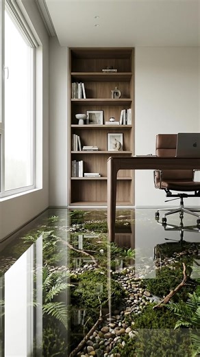 3D Moss Resin Floor Transformation in the Office Timelapse