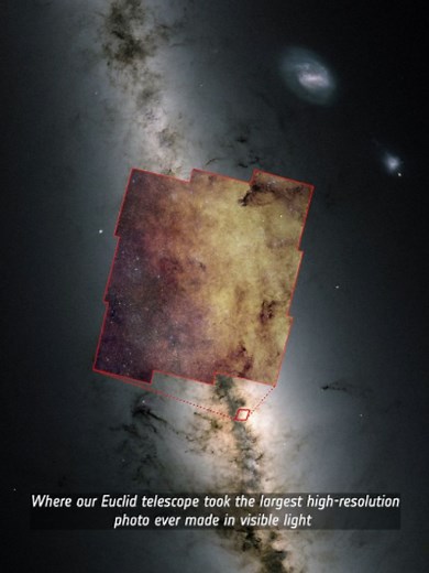 Euclid captures the Milky Way’s crowded heart ✨ This is the largest high-resolution photo ever made of our Milky Way galaxy’s centre in visible light. It was taken on 23 March 2025 by our Euclid space telescope. Packed with more than 60 million stars, this image opens the door for scientists to confirm the existence of any exoplanet found in this region and measure its mass using tiny changes in starlight over time. The galactic bulge – the central region of our galaxy – is a vast, tightly packe