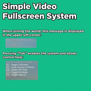 Simple Video Fullscreen System (VRChat) - Jan's VRChat Emporium - BOOTH