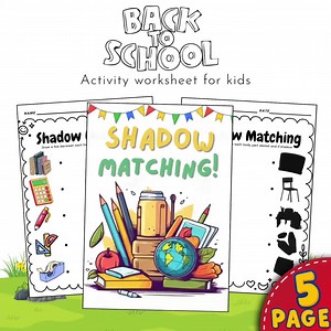 Back to School Worksheets – Shadow Matching, Tracing, and Missing Letter Activities – Fun Printable Learning for Kids - Etsy Australia