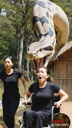 "🚨 Giant Snake Attack Outside Hut! 😱 Terrifying Encounter Caught | Danger Action Shorts Official |